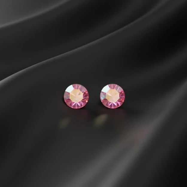 Srebrne minđuše Cirkon u boji roze/crne 925 - Слика 4