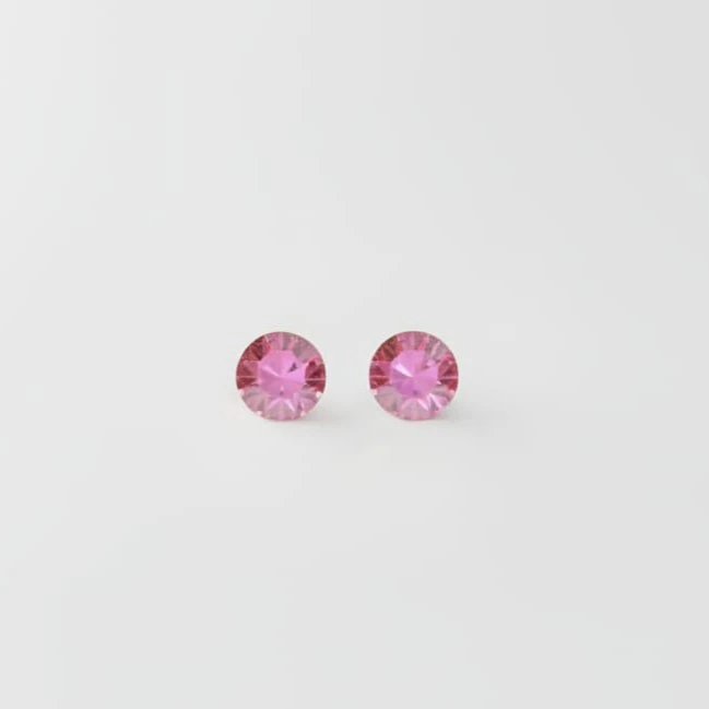 Srebrne minđuše Cirkon u boji roze/crne 925 - Слика 6