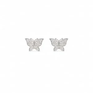 Srebrne Minđuše "Butterfly" 925 na svetloj pozadini