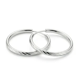 Srebrne minđuše alke Reljefni sjaj sa teksturiranim radom od 925 srebra