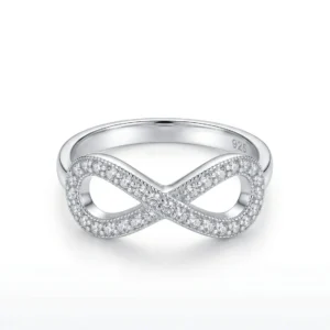 Srebrni ženski prsten 925 sa motivom beskonačnosti optočenim cirkonima Infinity Glow.