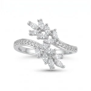 Srebrni prsten Vrt kristala 925 sa brojnim blistavim cirkonima