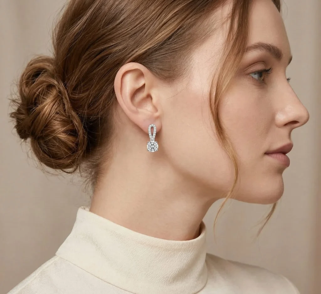 srebrne minđuše elegantan luksuzni izgled