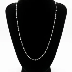 Srebrna ogrlica Bead Station Premium sa ravnomerno raspoređenim srebrnim kuglicama duž lančića srebro 925