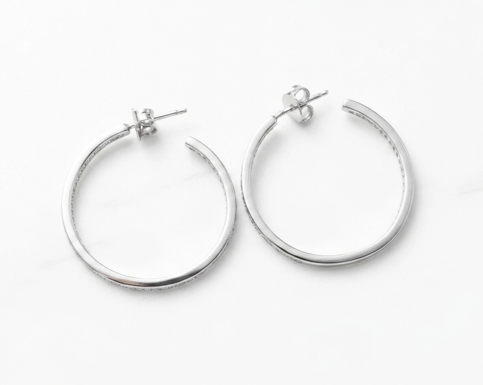 Srebrne alke "Grace Hoops" 925 - Слика 2