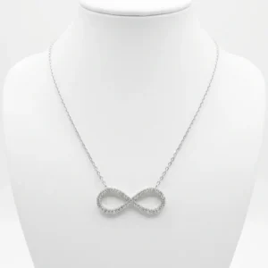 Srebrna ogrlica sa motivom infinity
